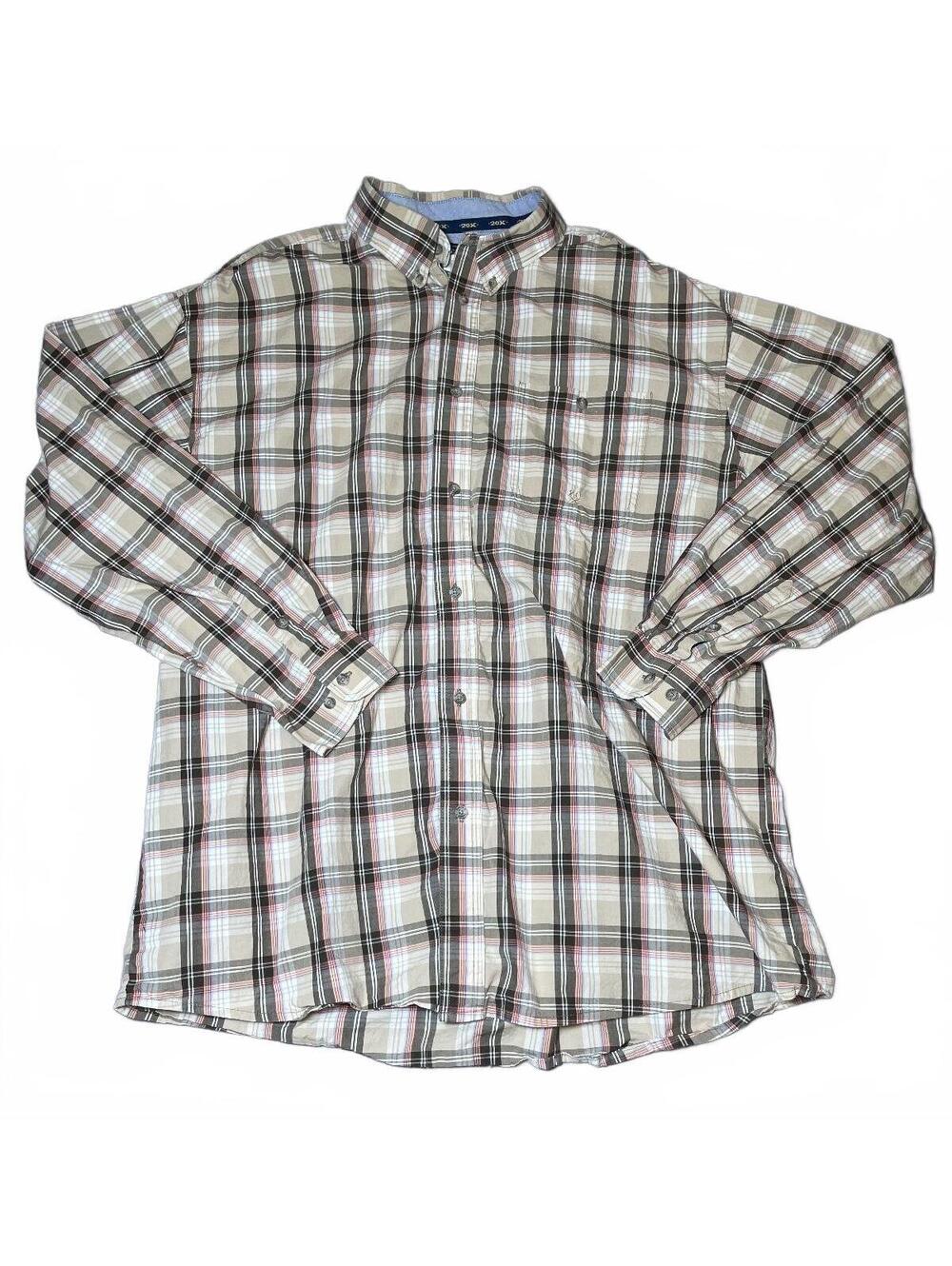 Wrangler TwentyX Men’s Brown/Tan Long Sleeve Button Down XXL EUC-120